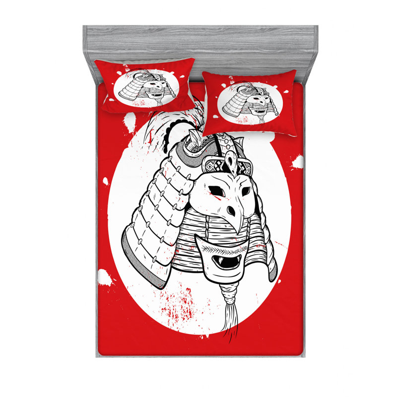 Ensemble de draps grunge teint ronin, Ensemble de drap pour grand lit avec drap-housse
