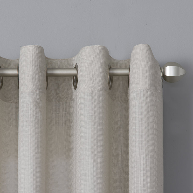 Wein Polyester / Cotton Light-Filtering Solid Color Curtain Panel with Grommet Top, 50" x 84", Taupe