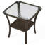 Table d'appoint carrée en osier et rotin avec verre intégré