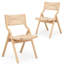 Chaises de salle à manger avec siège tissé et dossier en filet (ensemble de 2)-818965415-818965413
