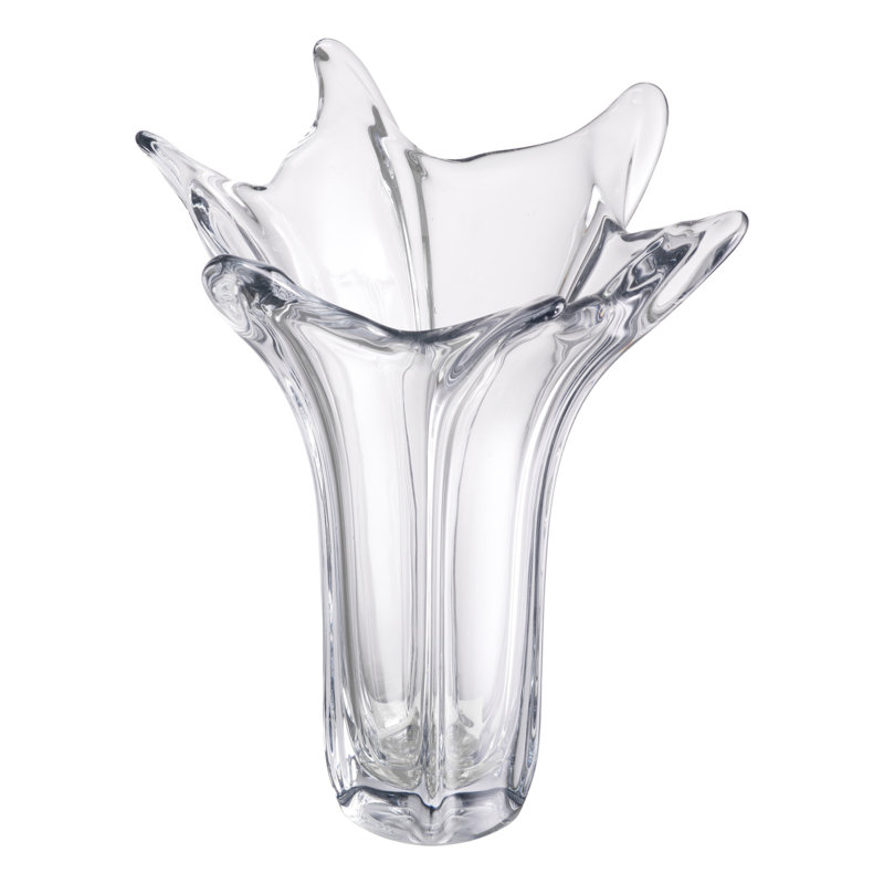 Sutter Handmade Handblown Glass Table Vase, Clear
