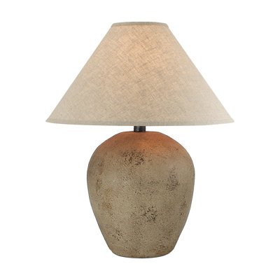 28"H Hydrocal Table Lamp - Patinaed Brown