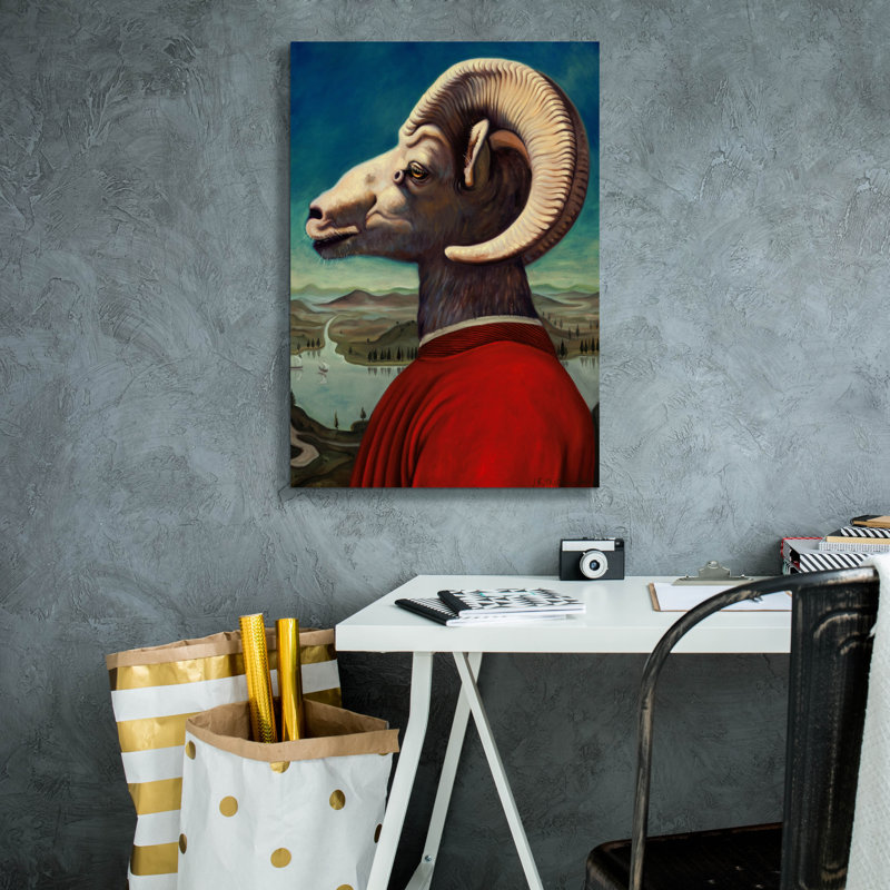 Epic Graffiti 'Ram'  by Jane R. Talton Canvas Wall Art, 18" x 26"