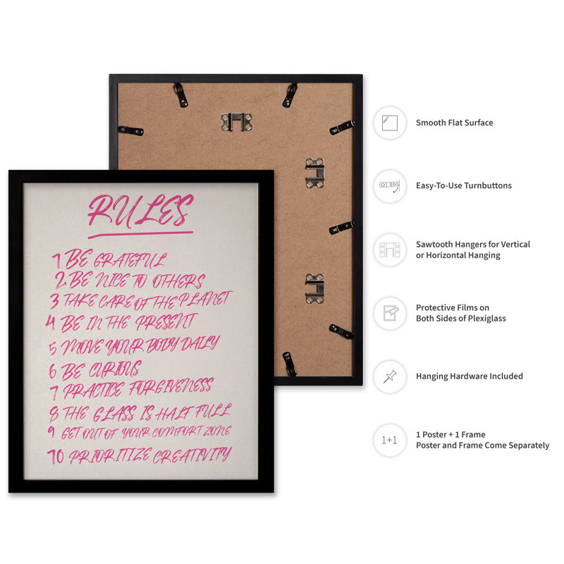 Rules No1, Black Framed, Poster, 18"H x 24"W