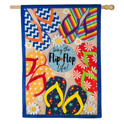 Double Sided 44'' H x 28'' W Linen Garden Flag