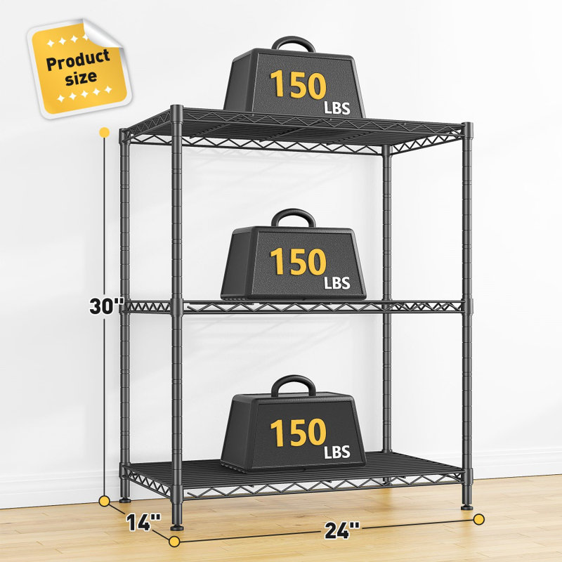 Tablettes de rangement réglables en métal