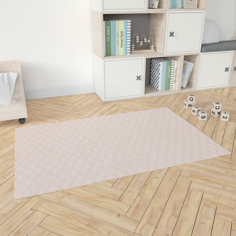 Stitch Patch Kids Play Mat, Rectangle 5' x 7', Pink