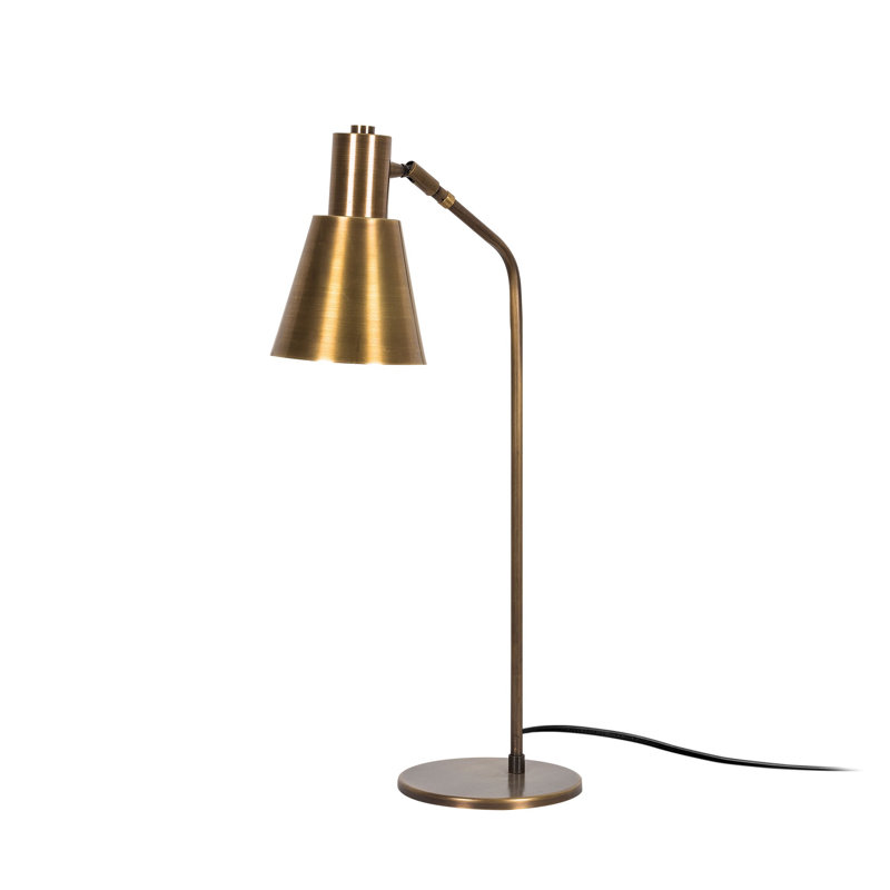 Lampe de table rétro en cuivre, base 14 x 11 po, hauteur 27,6 po | Corps en métal, douille E27 (40 W maximum), diamètre de l'abat-jour 6,9 po | Idéal pour les décors modernes, industriels et scandinaves | Luminaire élégant et fonctionnel