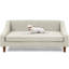 Chien beige avec coussin moelleux - Améliore la détente du lit en lin