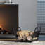 Porte-bûches de cheminée avec support à bûches, support empilable, support de rangement pour bois de chauffage, intérieur, extérieur, acier robuste