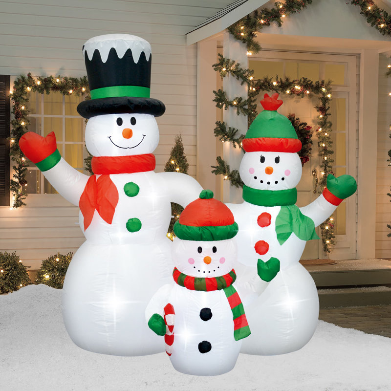 Gonflable familial bonhomme de neige