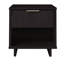 Table de chevet moderne 1 tiroir en bois massif noir Granville-86778351