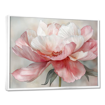 «Soft Blush Peony Symphony», art mural coquelicots pour le salon
