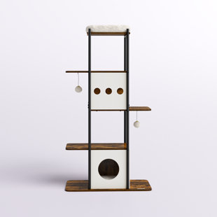 Bestpet 54in Cat Tree Tower with Cat Scratching Posts Stand House Cat Condo with Funny Toys Pink