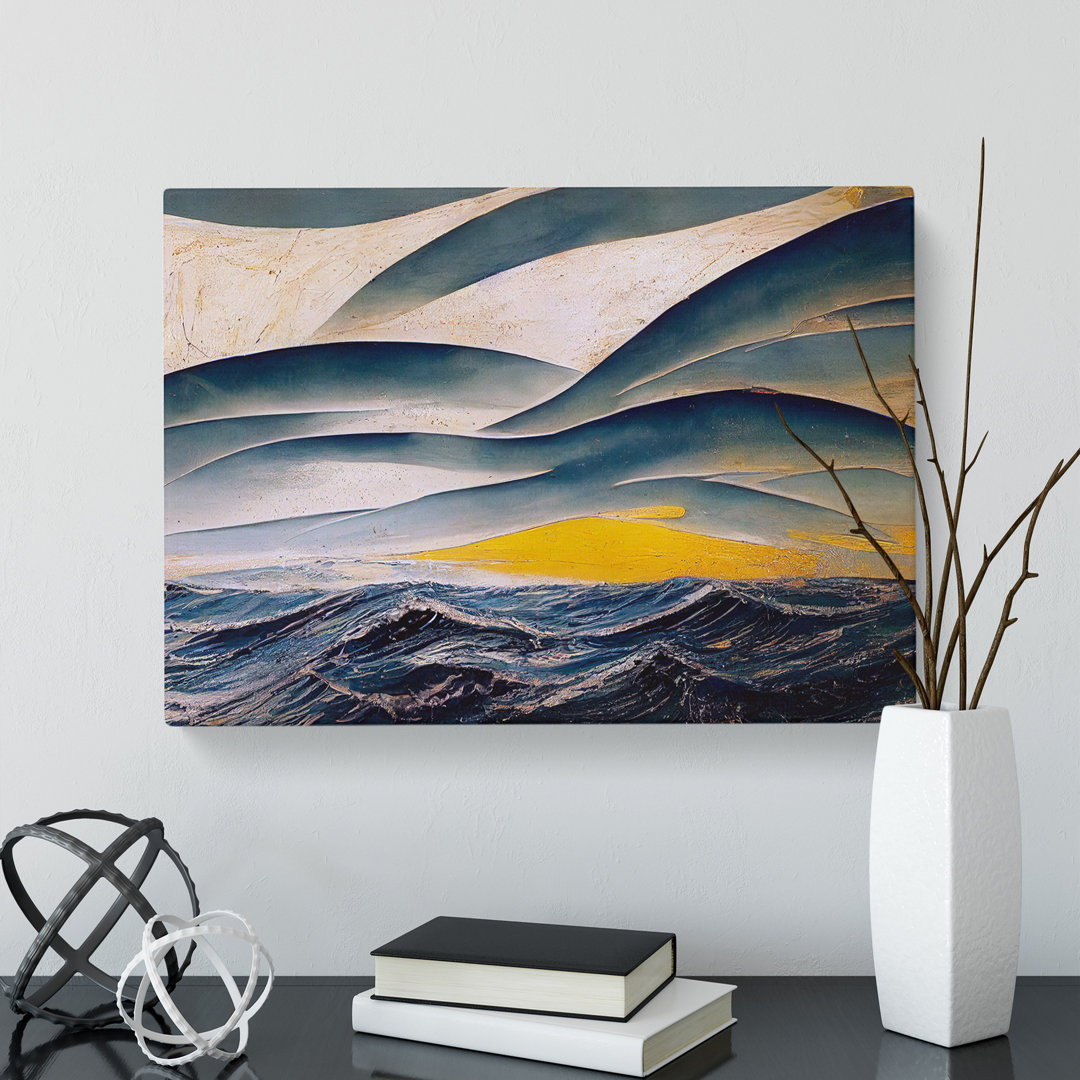 XXX-H1022-WF-2792X Dramatic Ocean Waves - Wrapped Canvas Print