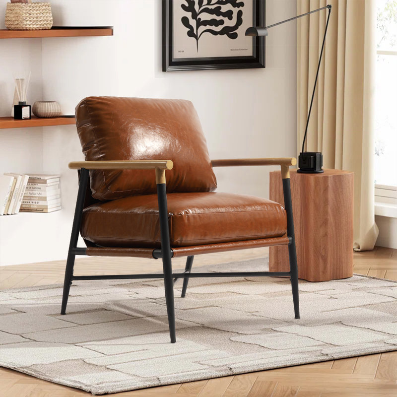 Fauteuil d'appoint en cuir Dajauna