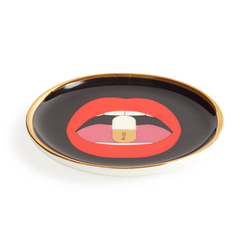 Full Dose 4" Round Ceramic Coasters with 24-Karat Gold Detail