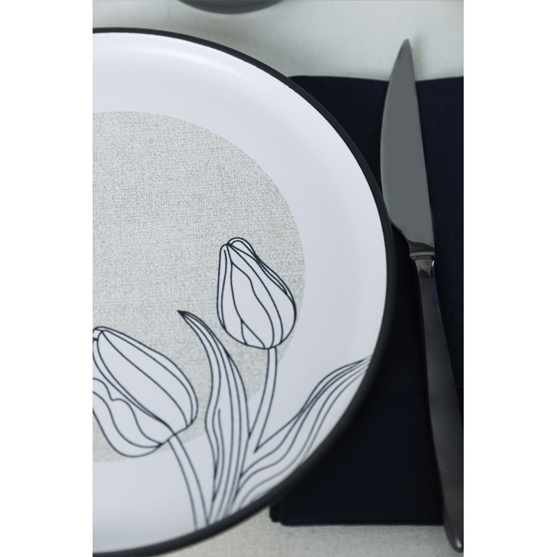 Ensemble d'assiettes à dessert élégantes (6 pièces), blanc mat, 8,7 pouces | 100% grès céramique, antibactérien et écologique | Va au lave-vaisselle et au micro-ondes, facile à nettoyer, ajout élégant à votre expérience culinaire