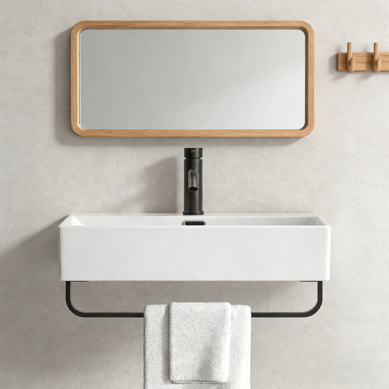 Bathroom Vessel Sink With Tower Rack