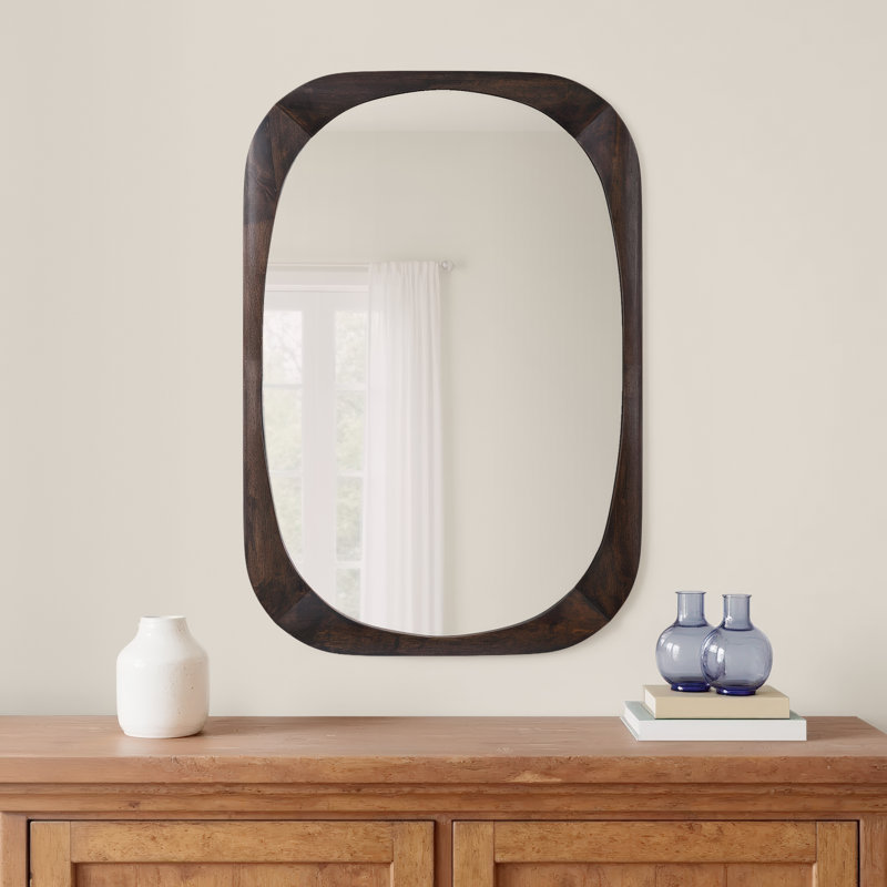 Henna Wood Oval Wall Mirror