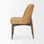 Chaise d'appoint de salle à manger en cuir brun clair à dossier courbé B tabac