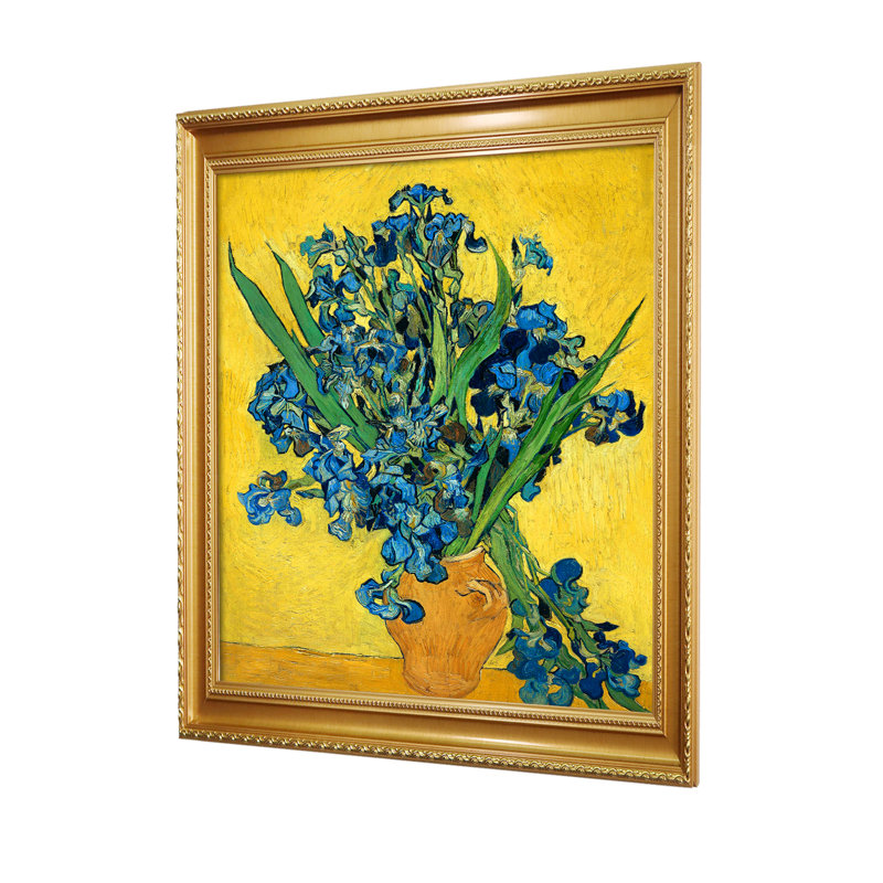 Reproduction d'art avec vases d'iris, Vincent Van Gogh. Estampe numérique sur toile pour décoration intérieure