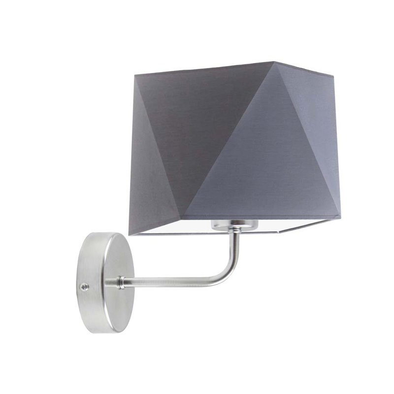 Ayak Steel Armed Sconce, Grey, Brushed Steel