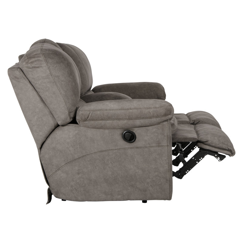 Causeuse inclinable avec accoudoirs coussinés 81,5 po Reyes, Électrique, Polyester graphite