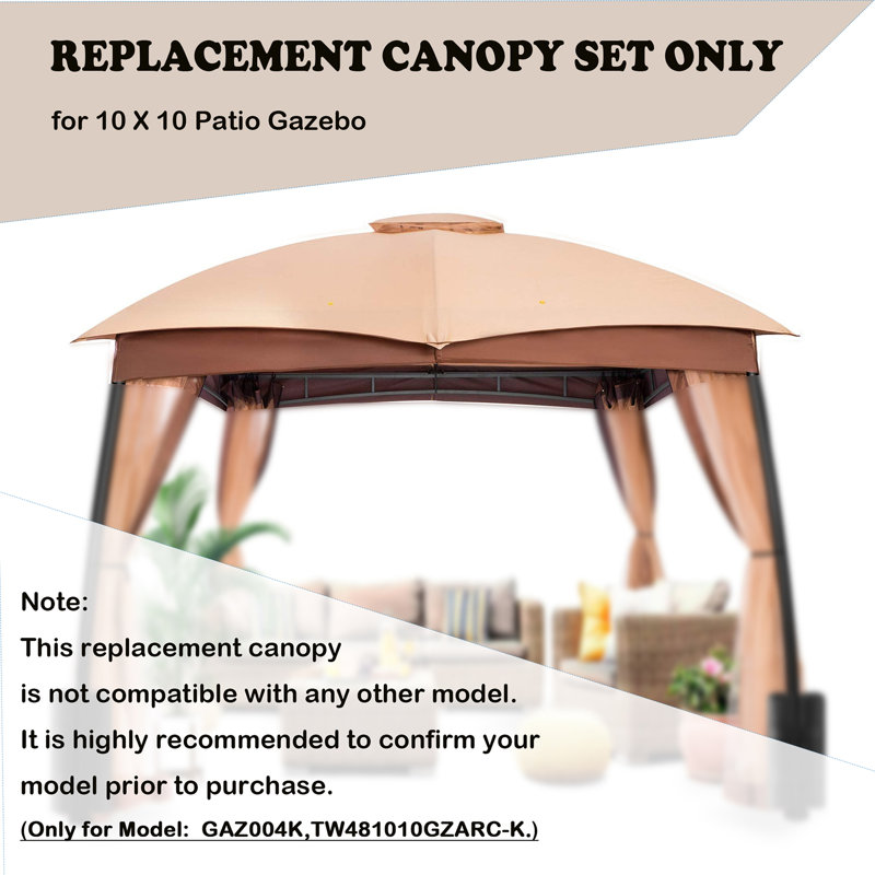 Replacement Canopy Set  10ft x 10ft, Beige