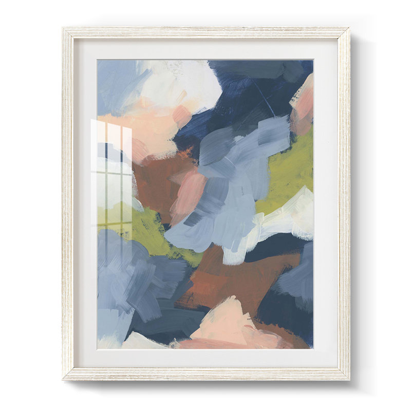 Atmosphère douce indigo II - impression encadrée, H 28,5 po x l 20,5 po, Blanc