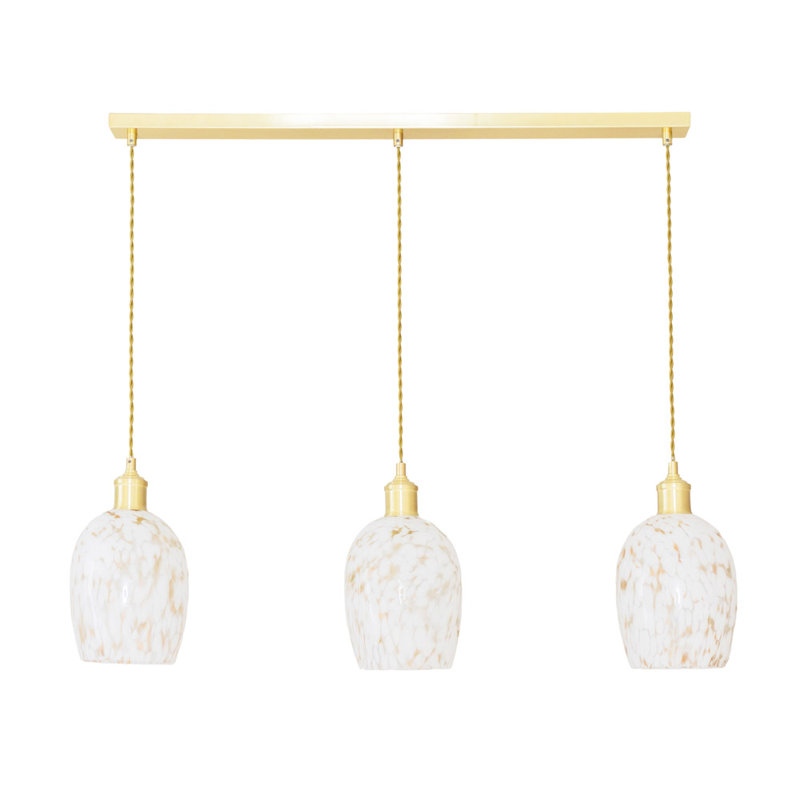 3 - Light Brushed Gold Pendant, Yes