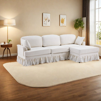 Canapé modulaire convertible en chenille de 103,15 po, structure en bois moderne pour la maison