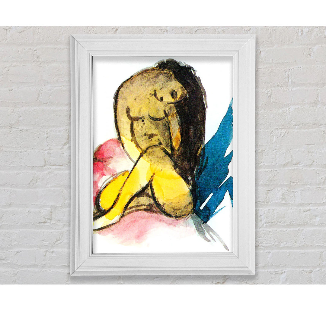 Kunstdruck Sitting Yellow Lady