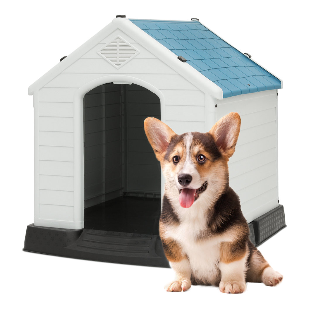 Durgabai Portable Dog House with Air Vents, Indoor & Outdoor Pet Kennel, Plastic Shelter for Dogs Tucker Murphy Pet™ 