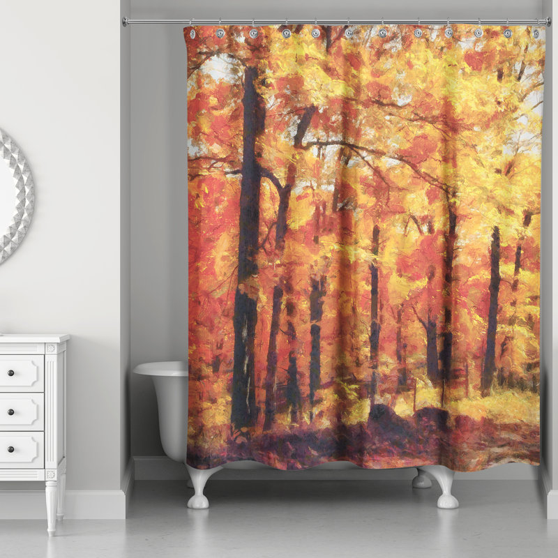 Rideau de douche simple automne path Gretchen