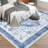 Washable Area Rug, Vintage Printed Low Pile Non Slip Foldable Polyester Carpet, for Living Room Bedroom, Blue Tone, 8'x10'-867903104-867903106
