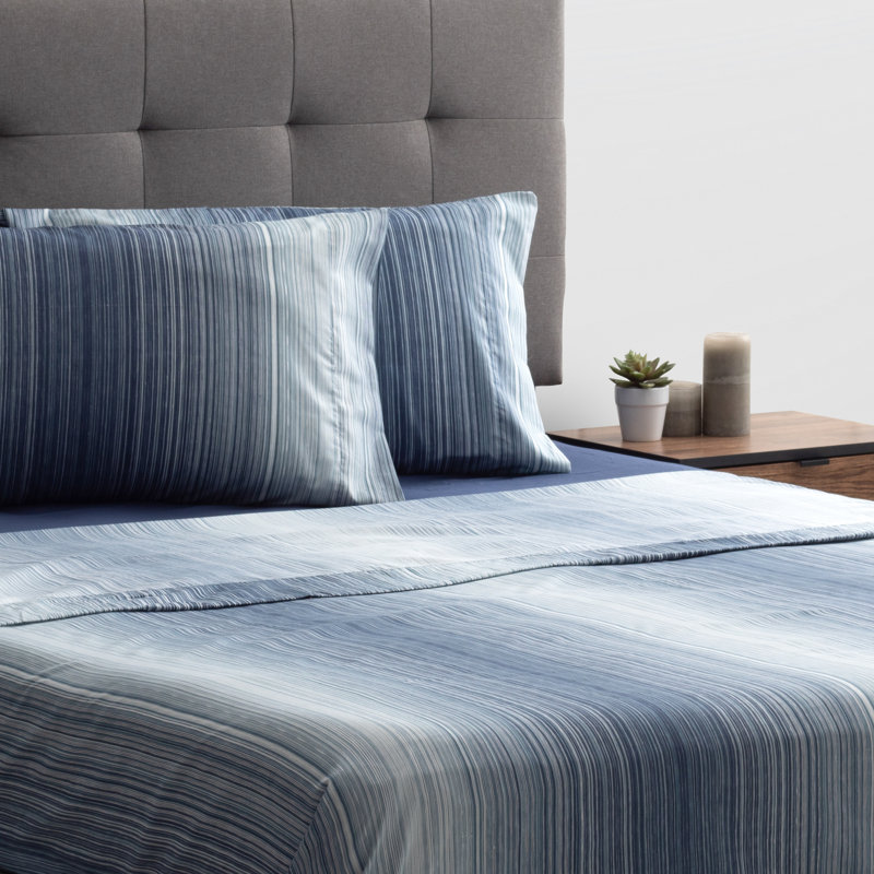 Ensemble de draps Safdie Luxury Home Prestige, Bleu, Ensemble de draps pour lit simple + 1 drap-housse 