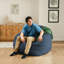 Pouf Big Joe Cloudberry, assise structurée en mousse, motif bouclé Teddy, bleu ardoise, pour adultes-118316755-134924385