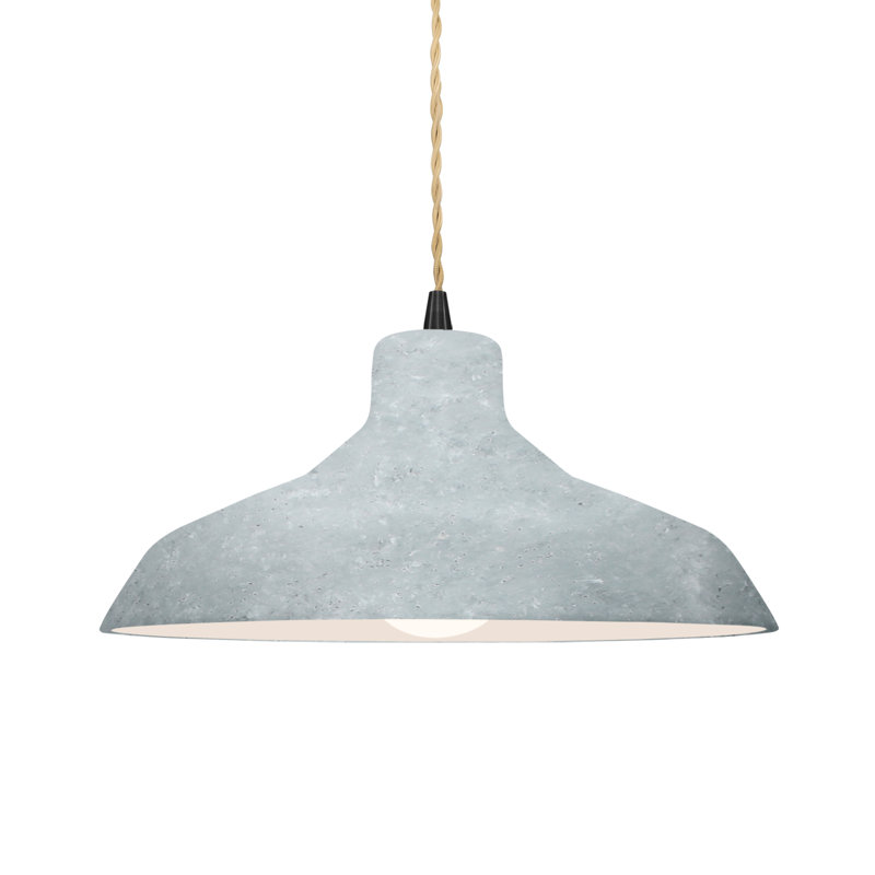 Fallon - Light Dome Pendant, 6.25" H x 13.5" W x 13.5" D, Matte Black, Concrete