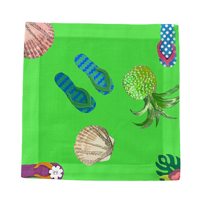 Cotton Blend Square Napkins, Bright Green