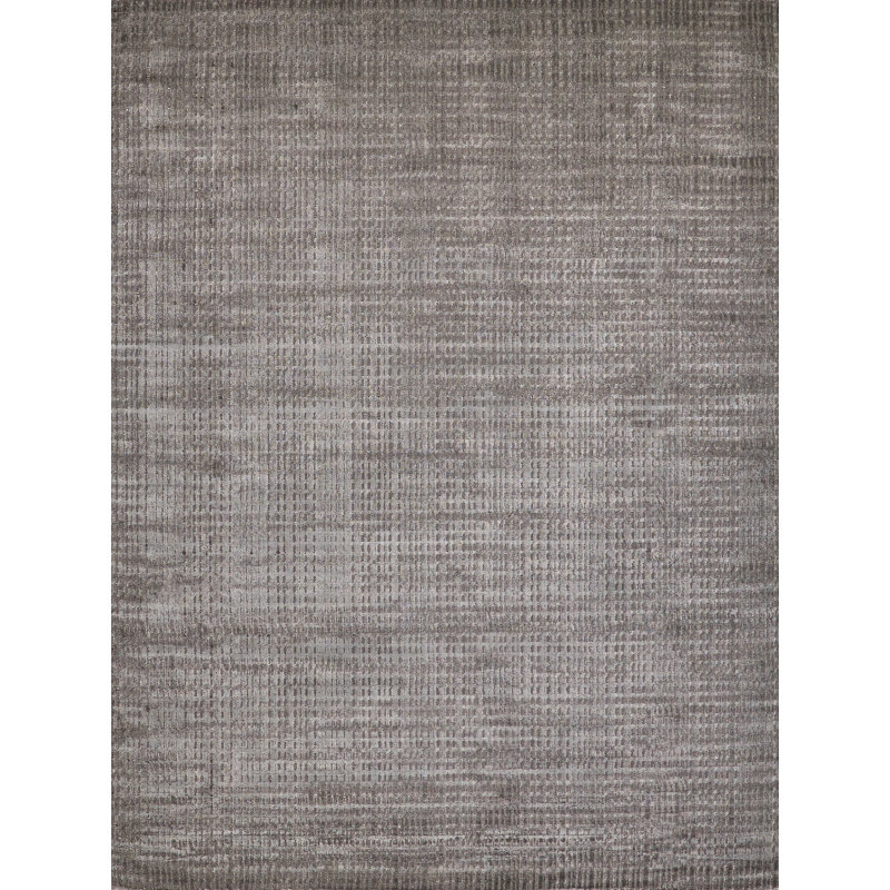 Cabrini Modern Handmade Silky Nylon, Brown Area Rug, Rectangle 6' x 9'