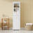 63" Tall Bathroom Storage Cabinet With Glass Doors, Free-Standing, Two Drawers, And Adjustable Shelves, MDF Board, Painted White - Perfect For Displaying Your Favorite Items-725327412