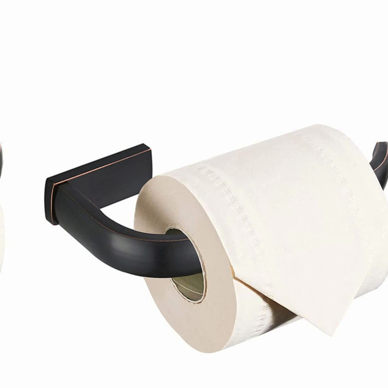 ElegantBronze Wall-Mounted Tissue Holder - Black Brushed ORB Finish for Bathroom