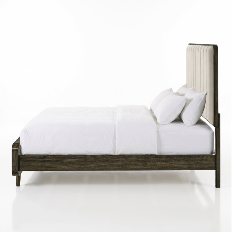 Ensemble de chambre à coucher 2 pièces en bois massif Marlowe, 2 Pcs: Bed, Nightstand, Queen