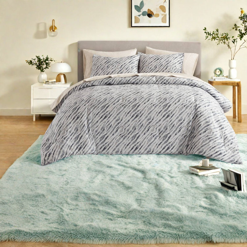 De literie pour très grand lit, microfibre grise, ensemble d'édredon moderne pour la maison