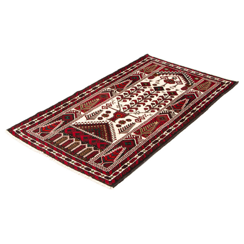 Tapis unique en laine noué à la main 3 pi 4 po x 6 pi 1 po nouvel âge Morelia