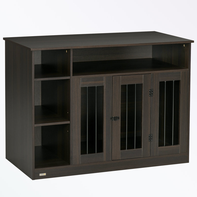 Cage en bois pour chien avec tablette réglable