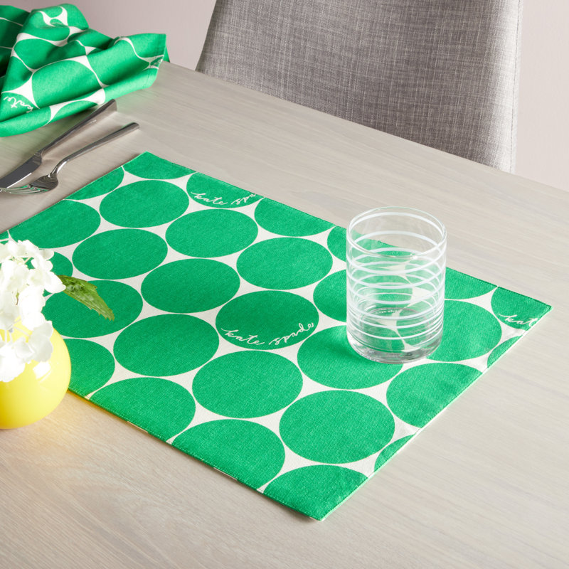 Loop And Dot 100% Cotton Rectangle, Green/White