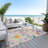 Machine Washable Indoor/Outdoor Millner ACN2262 Floral Rug-1249450192