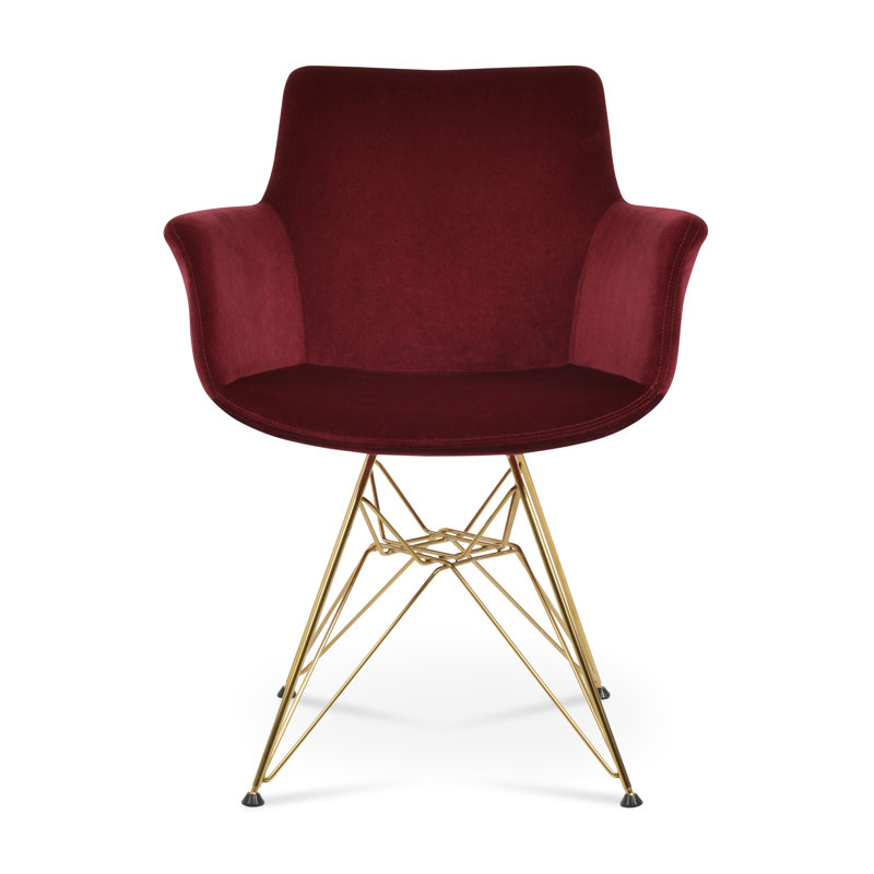 Fauteuil tour Bottega, Cerisier, Or